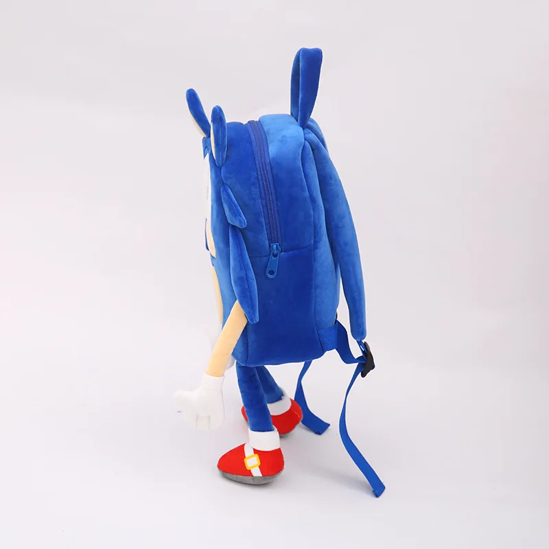 Supersonic Sonic Hedgehog Plush Backpack for Kids:2024 Nak Edition Bookbag with Detachable Cuddy Doll