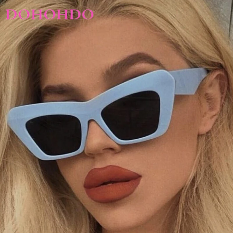 

New Vintage Square Sunglasses Women Men Cat Eye Thick Frame Sun Glasses Eye Glasses Fashion Female Retro Travel Sunglasses UV400