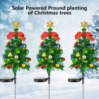 Solar Christmas Tree Decor Lights Outdoors Waterproof LED Lawn Garden Patio Porch Landscape Lamps New Year Christmas Party Gifts