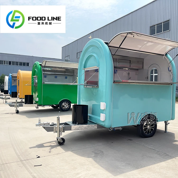 

FULAI Foodtruck Pizza Burger Fast Food Truck Fully Equipped Mobile Hotdog Coffee Cart Trailer with Full Kitchen Equipment