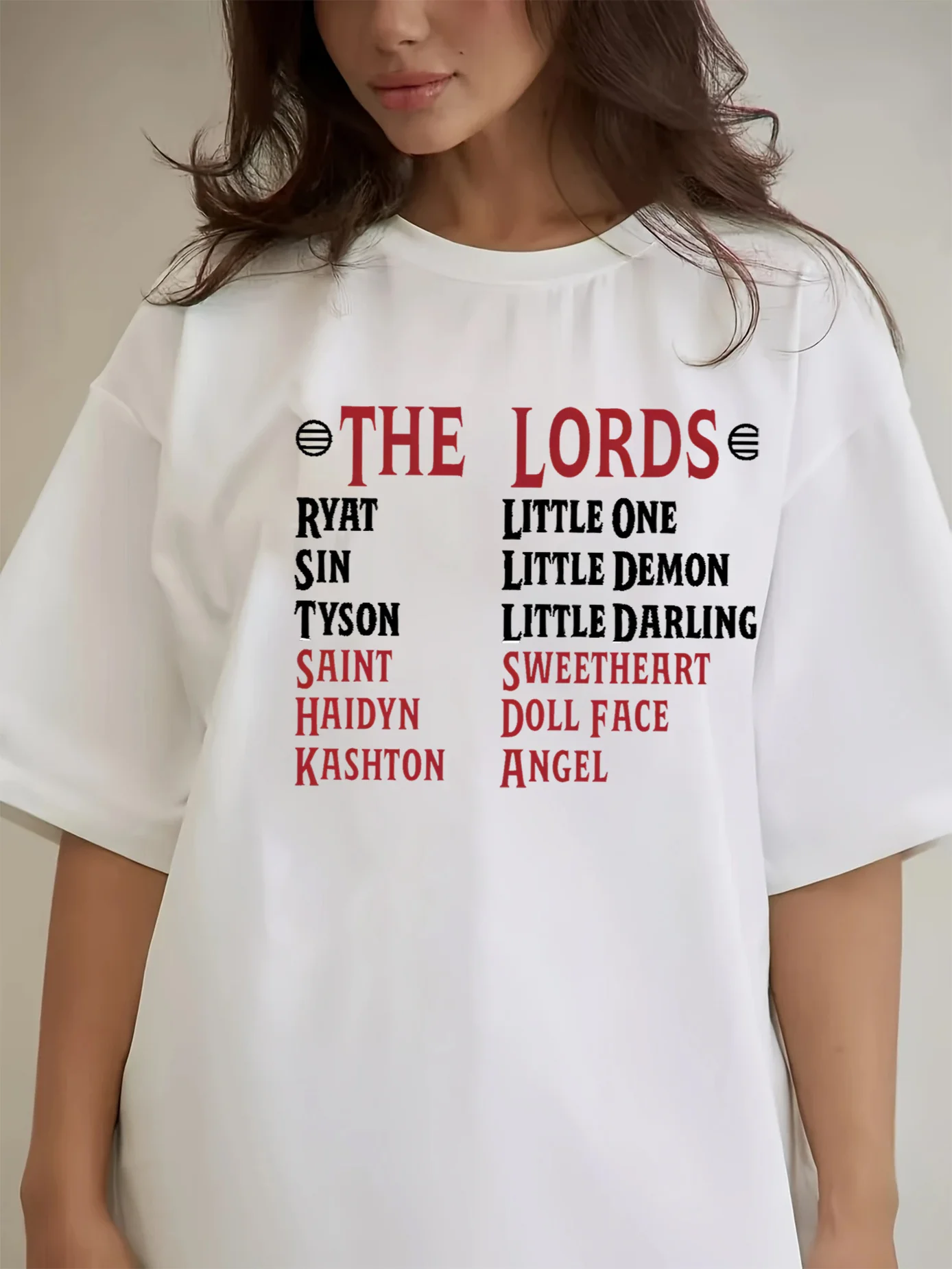 A stylish, all-season T-shirt designed for fans of Shantel Tessier’s *The Lords* dark romance series women clothes