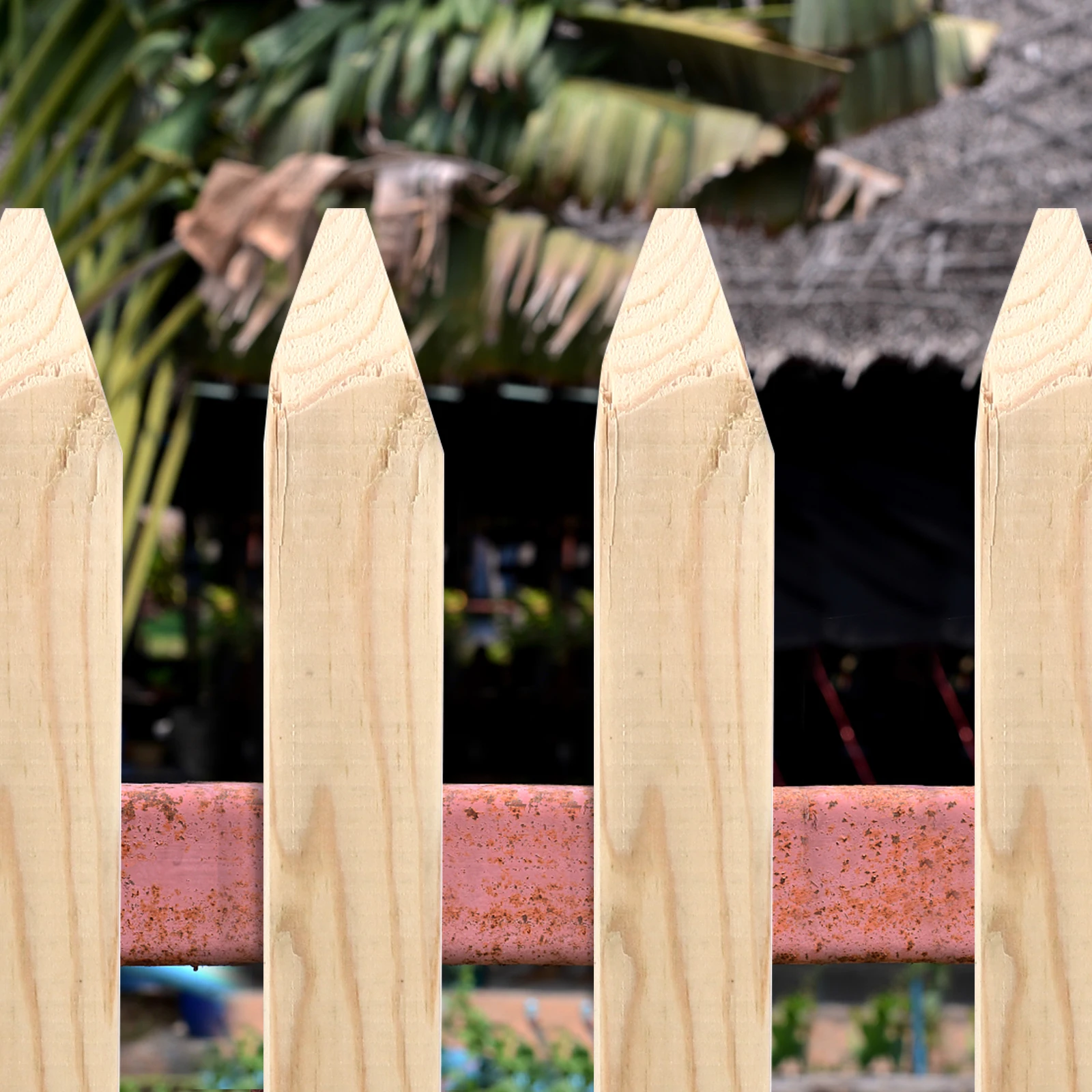 

5 Pcs Building Stakes Garden Fence Decoration Garden Fence Building Stakes Decoration Landscape Wood Edge Stake
