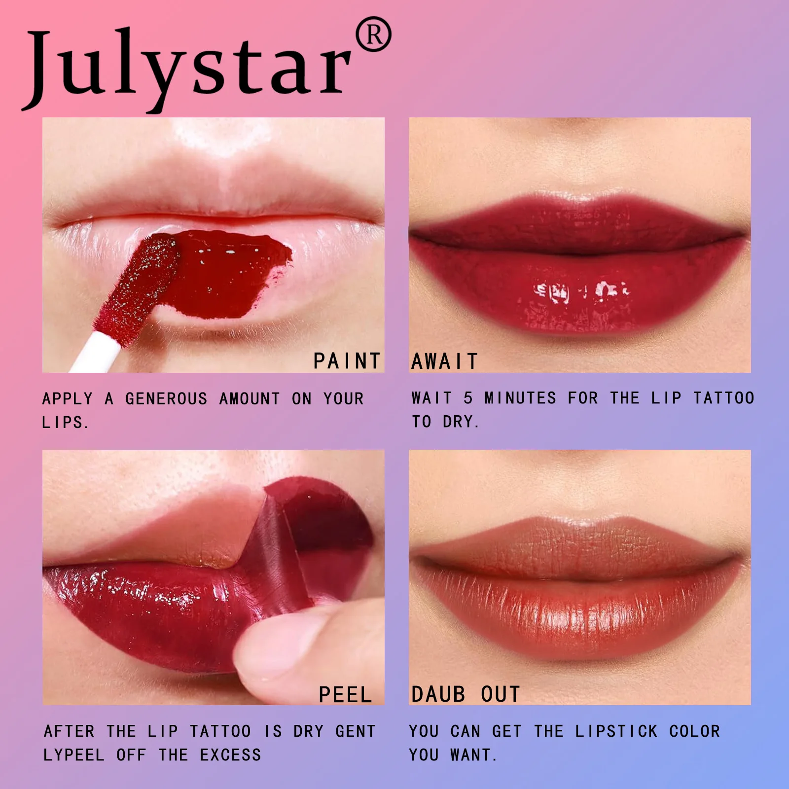 Peel Off Liquid Lipstick Waterproof Long Lasting Lip Gloss Tear Off antiaderente Cup Moisturizer Red Pink Lip Lint trucco cosmetico