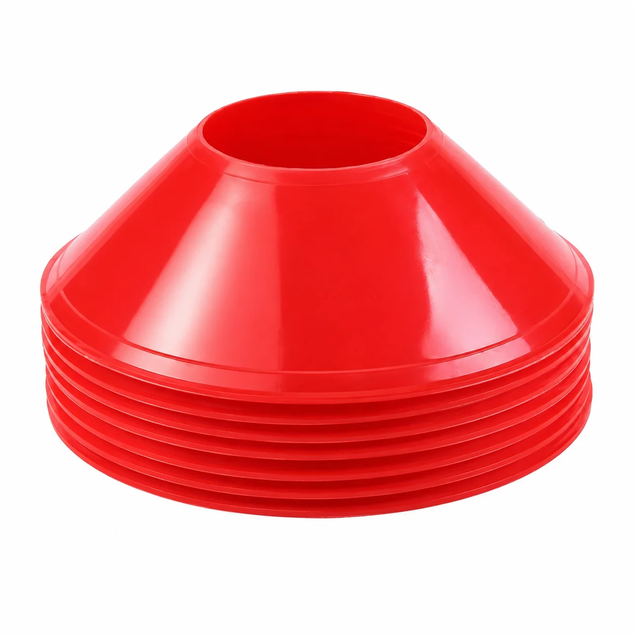 

10 Pcs Red Training Cones, Low Profile Disc Markers for Soccer, Football, Agility, Speed, Fitness Drills, Indoor Outdoor Sports.