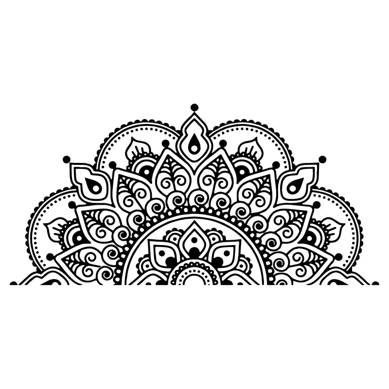Fototapeta Mandala, pół Mandala, naklejka ścienna z winylu, pomysły na prezent jogi, główna sypialnia, zagłówek artystyczny wzór Decor MT44 — zdjęcie 5