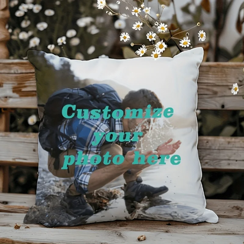 customizable photo sofa pillow cover(inner cushion not included)the perfect gift for family and friends;double-sided printing