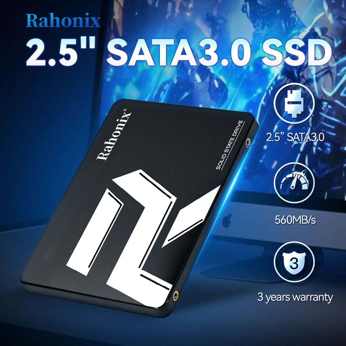 RS SSD 2.5인치 하드 디스크 드라이브 256GB 512GB 1TB SATA3 128GB 2TB 4TB 내장형 솔리드 스테이트 드라이브 HDD (PC 노트북용)