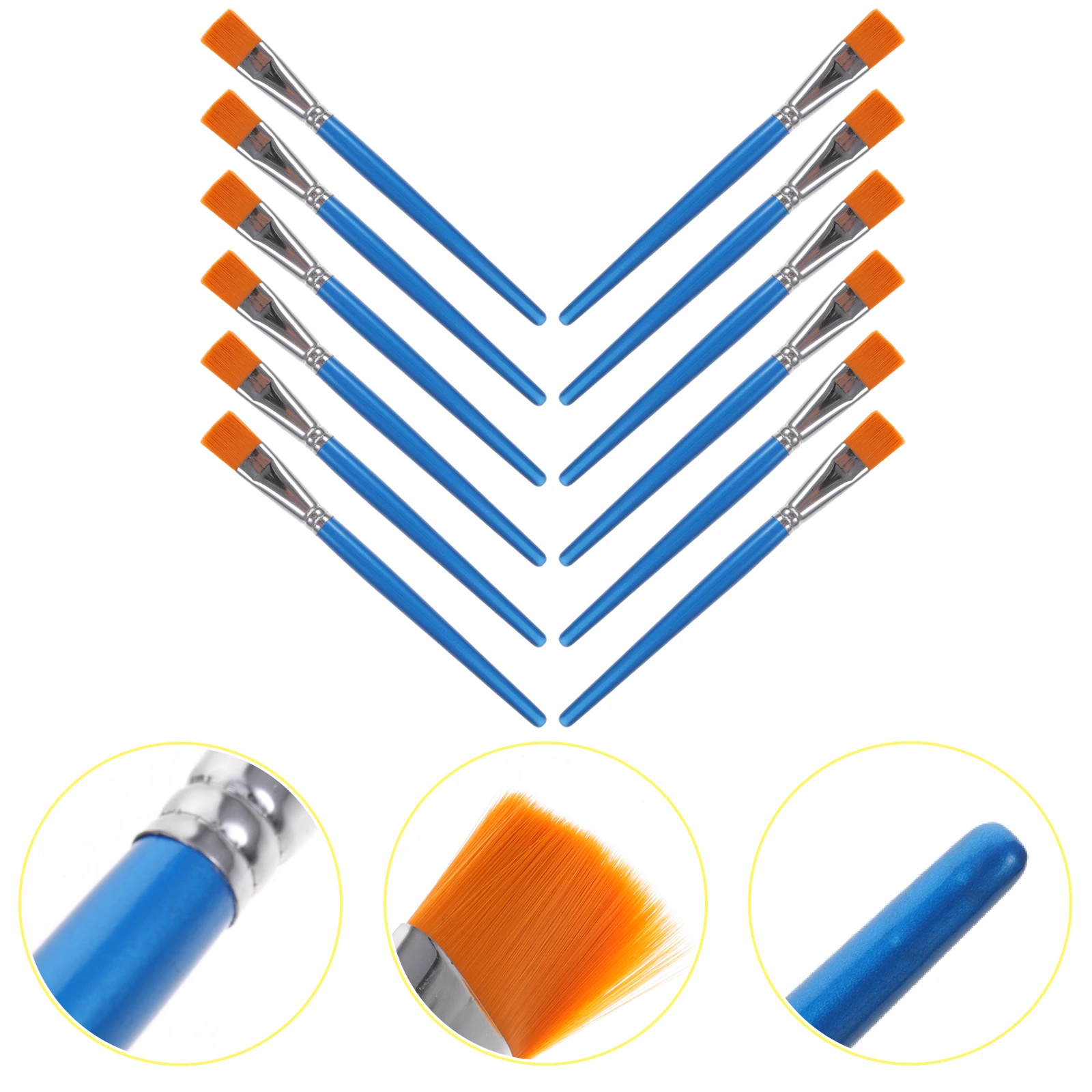

12 Pcs Painting Brush for Acrylic Watercolor Short Rod Small Crafts Art Brushes Set Durable Safe Materials Professional Use