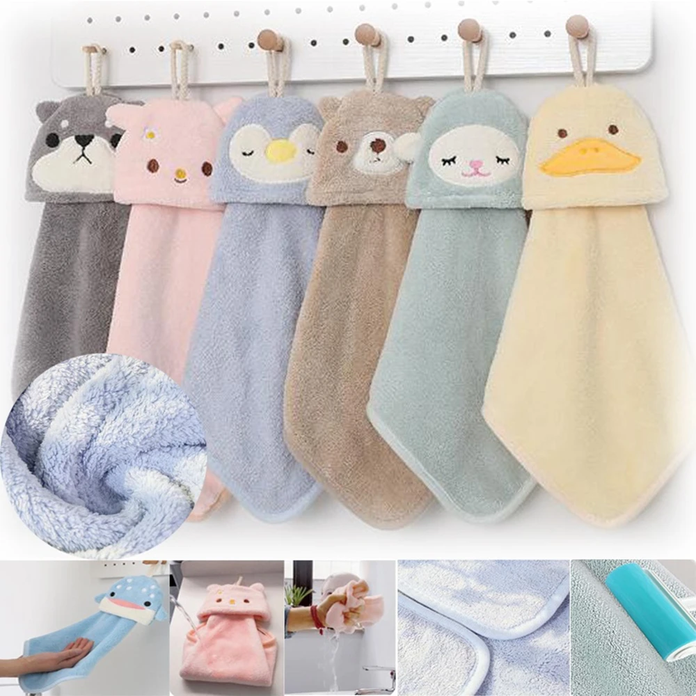 Ultra-Absorbent Quick Drying Bathing Kids Shower Towel Coral Velvet Microfiber Towel Kitchen Supplies Cleaning Cloth Hand Towel