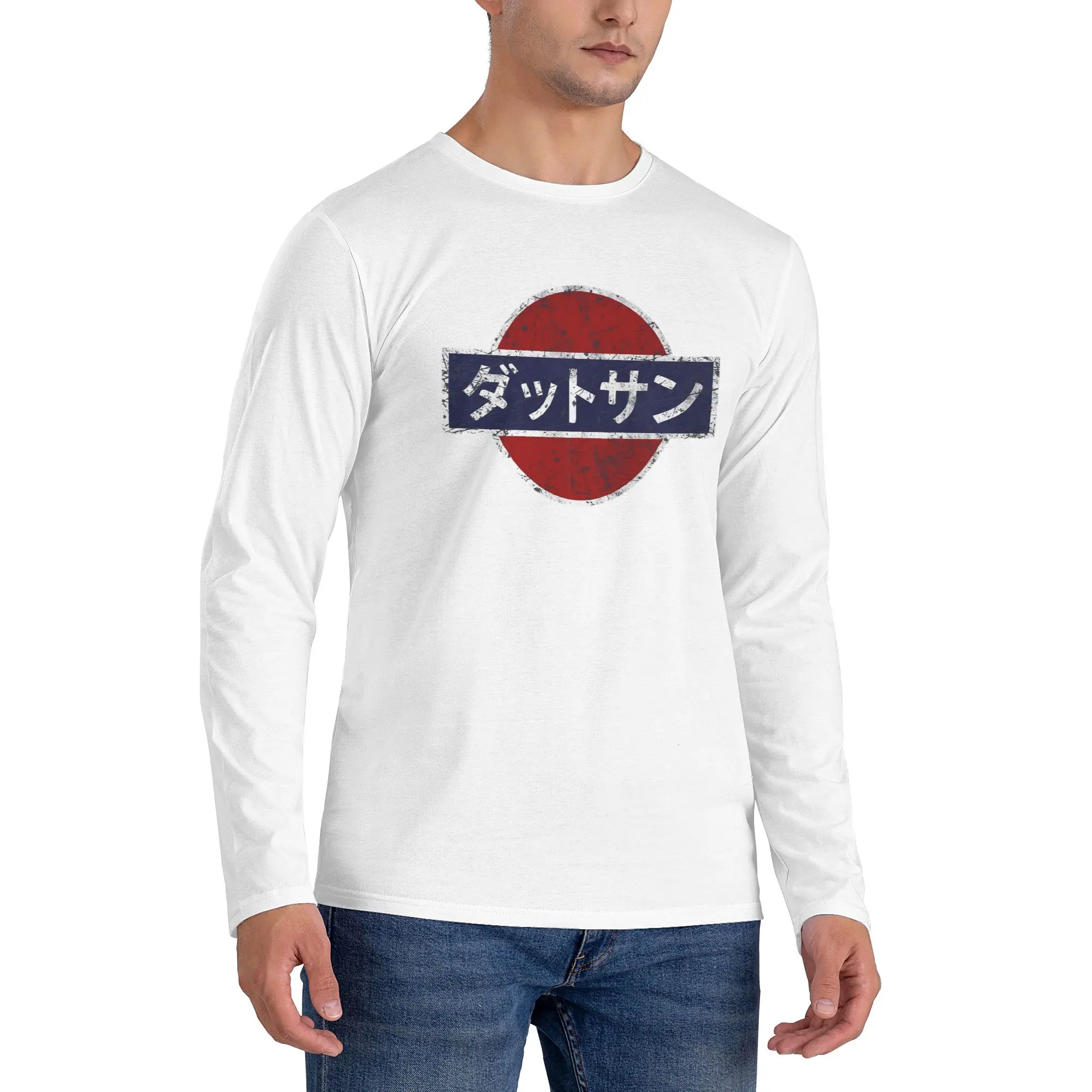 

Datsun Vintage Japanese Car Men's Long Sleeved T-shirt Breathable Round Neck T shirts Spring and Autumn Men tops