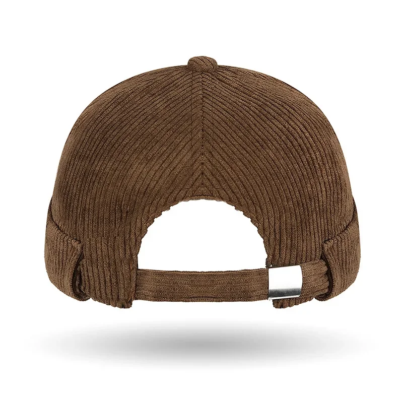 Unisex-Mütze aus dickem Cord ohne Krempe, einfarbig, Tang-Kappe, Street-Hip-Hop-Vintage-Mütze für Damen und Herren, Fahrradkappen – Detail 8