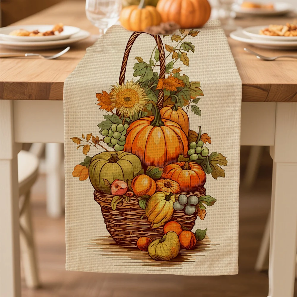 

Pumpkin pattern table runners autumn Table decoration and accessories for Festival party Thanksgiving Day tablecloth