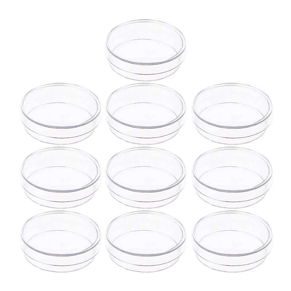 10 قطعة طبق بتري مع غطاء ألواح بلاستيكية شفافة لأبحاث العلوم المدرسية المختبرية تستخدم مناديل خلوية متينة متعددة الأغراض #3