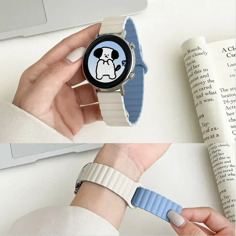 Silicone Magnetic Loop Strap For Samsung Galaxy Watch 6 5 4 40MM 44MM/4 6 Classic 46 43 47mm/5 Pro 45mm Band 20mm 22mm Watchband