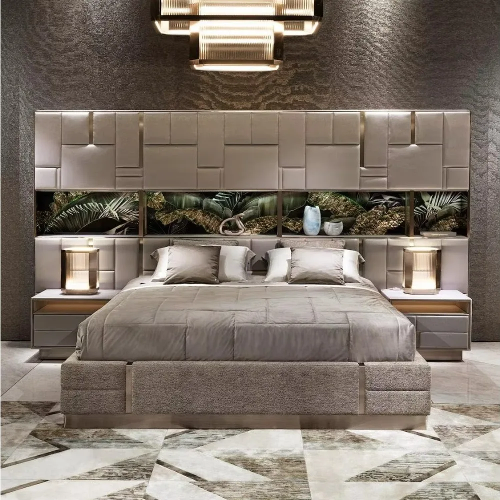 

Комплект мебели для спальни, современный белый супер изголовье, платформа, классический роскошный каркас для спальни, каркас кровати размера «queen-size», роскошный комплект