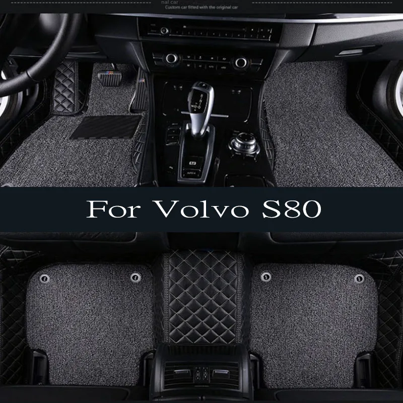 

Car Floor Mats For Volvo S80 2006~2016 MK2 Leather Mat Automobile Interior Part Luxury Carpet Protective Pad Rug Car Accessories