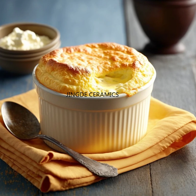 

10pcs Ceramic cake cup Bone soup cup Baking ceramic tableware Steamed egg bowl Ceramic kitchen utensils, Household items