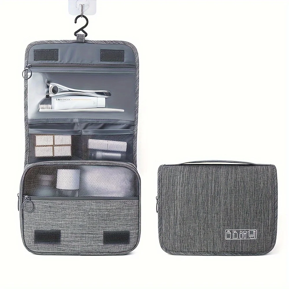 Multi-Functional Cosmetic Organizer Bag, Oxford Fabric Zipper Toiletry Pouch for Men & Women, Travel Essentials