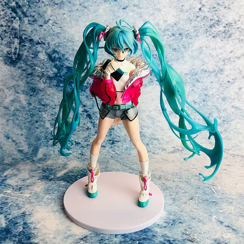 Hatsune Miku Mesan Dance Action Figure Fashion Beautiful Girl Double Ponytail Figurine Toys Kawaii Model Collection Girls Gift