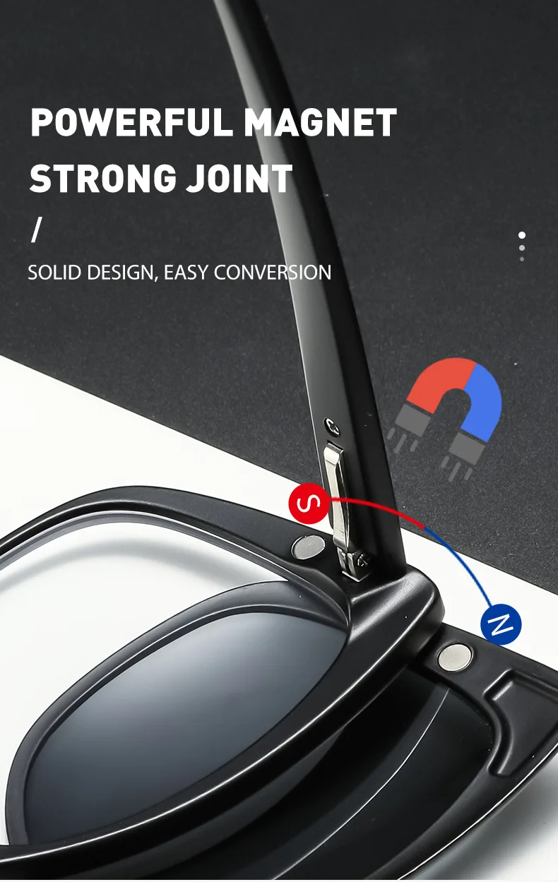 Vcka 10 in 1 Frauen Katzenauge Myopie Sonnenbrille Mode polarisierten Magnet clip auf Brille verschreibung pflicht ige Brillen gestelle-0.5 ~-6,0 – Detail 4