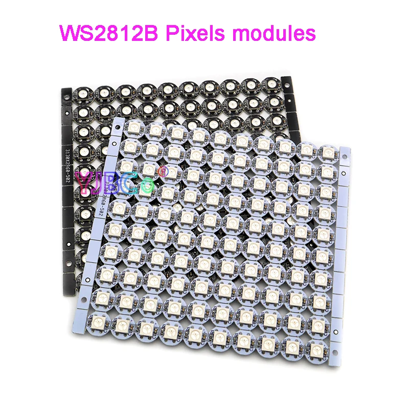 

100PCS Ws2812b Addressable Individually 5050smd Smart Rgb Led Pixel Modules Rgb Leds Chip Heat Sink Pixels Modules Black/white