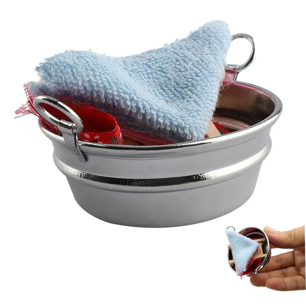 

with Washboard and Towel Miniature Decorative 1:12 Scale Cute Laundry Tub Model Ornaments Dollhouse Washtub Dollhouse Furniture