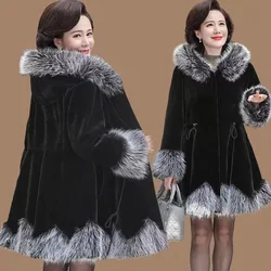 Autumn and Winter New Fur Coat Women's Mid length Large Fur Collar Faux Fox Fur Mink Fur Mink Fur Women's Coat Shows Slim Weight