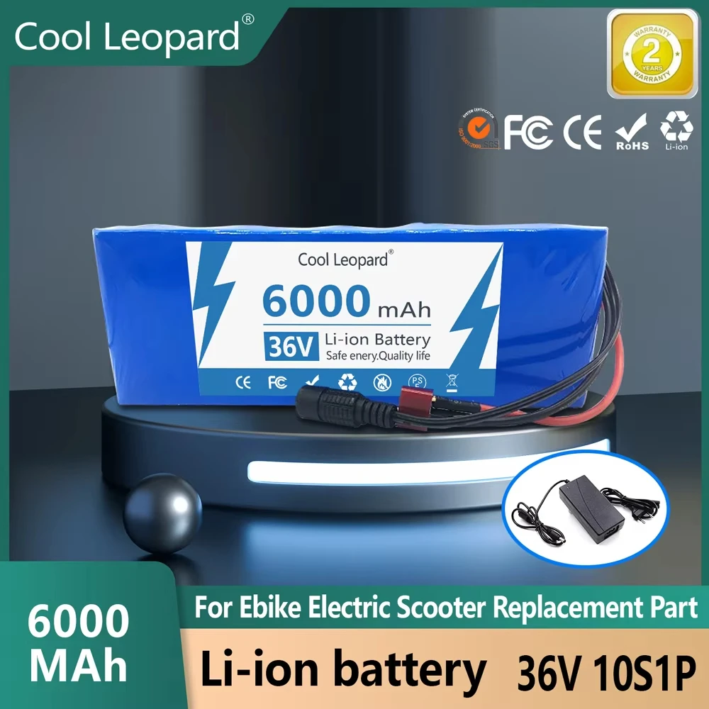 

36V 6000mAh Battery Pack 18650 Lithium Li-ion Rechargeable Batteries Electric Car Bicycle Scooter BMS 500W《Fast delivery》