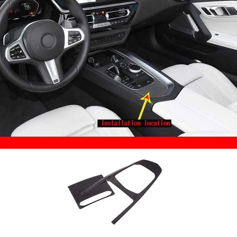 For 2019-22 BMW Z4 G29 real carbon fiber car styling car center control shift panel decorative frame sticker car interior parts