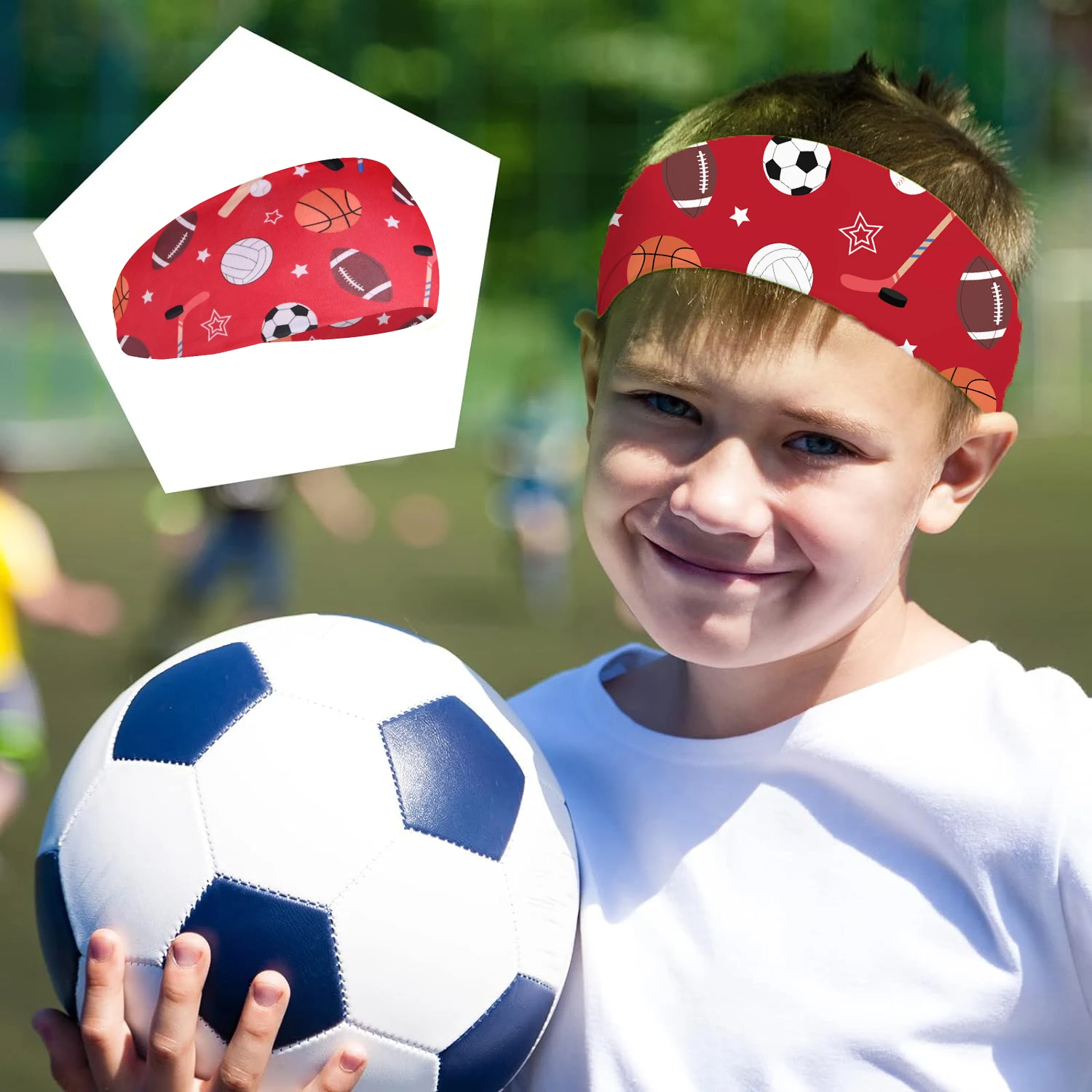 Kids Boys Headbands Athletic Sweatbands For Kids Soccer Headband Youth Kids Sweat Band Football Sweat Absorbing Elastic Hairband