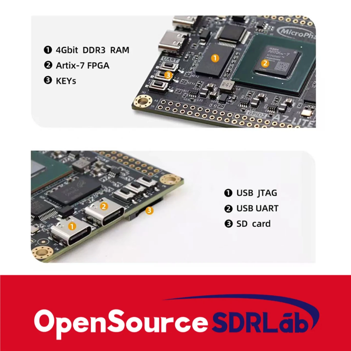 OpenSourceSDRLab XILINX Artix7 لوحة النواة XC7A100T XC7A200T A7 Lite لوحة تطوير FPGA #4