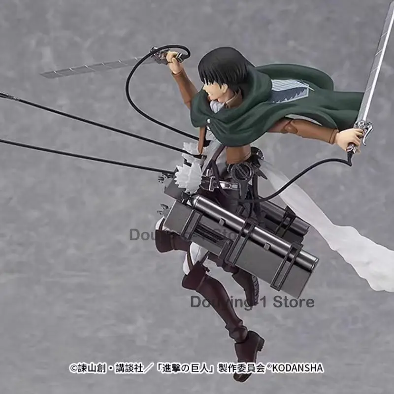 Figura de acción original Figma 213 LEVI en stock, serie de figuras de acción de anime, modelo de juguete coleccionable.