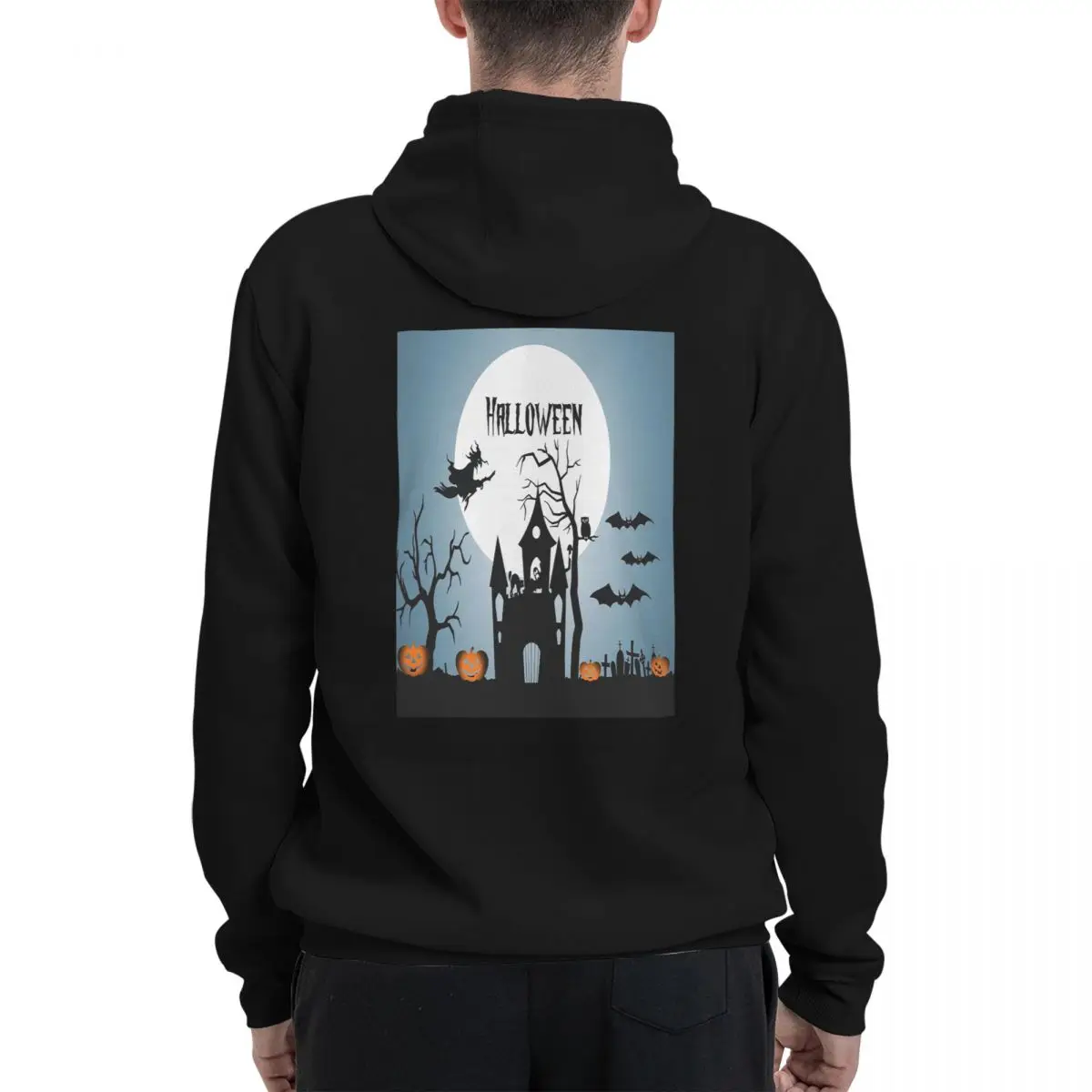 Halloween Pumpkin Ghost Witch Castle Hoodies Men's Women Casual Pullover Sweatshirt Fashion Long Sleeve Clothing Autumn Winter