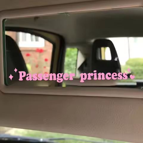 Passenger Princess Car Stickers Funny Creative Stickers for Car Rearview Mirrors Waterproof Car Decoration