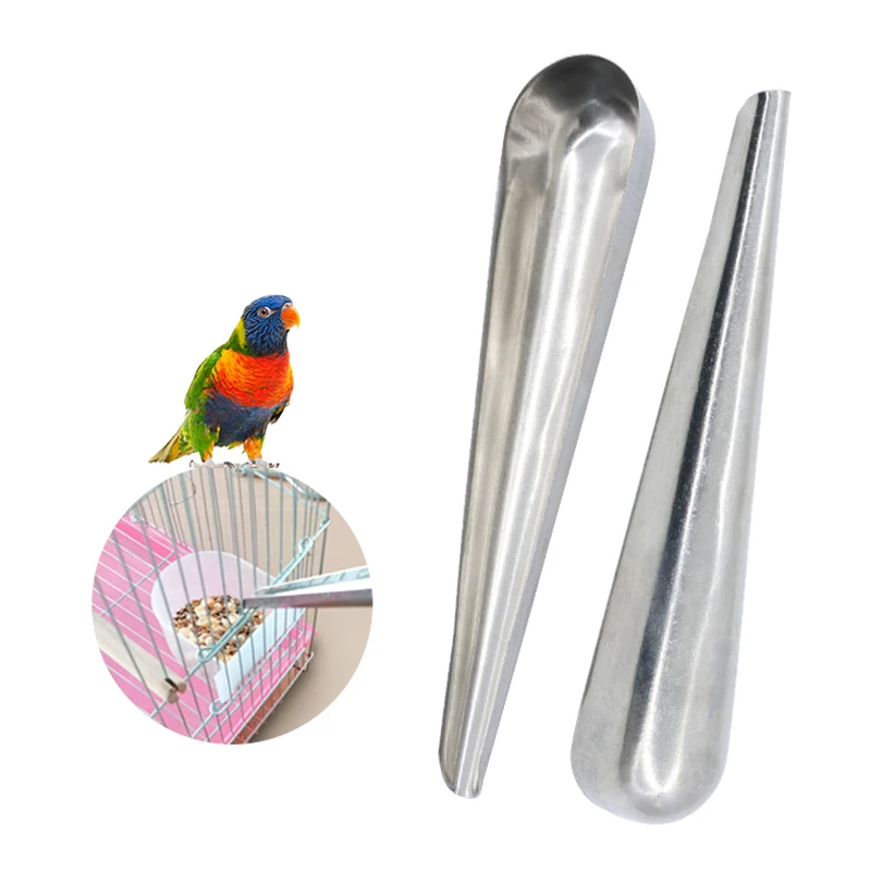 1pc Bird Cage Stainless Steel Feeder Parrot Pigeon Bird Feeding Supply Accessory Bird Feed Containers Hummingbird Feeder