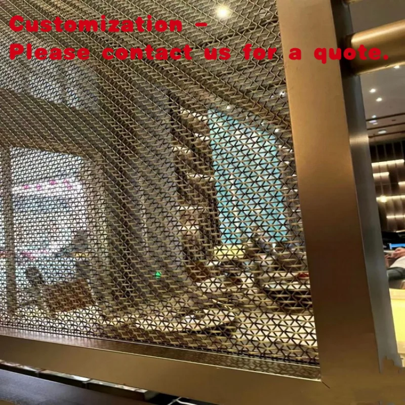 

На заказ. Высокое качество 2 м проволочная сетка из нержавеющей стали 10 мм латунная металлическая тканая медная цепная звено декоративная 5 мм занавеска полотняного переплетения