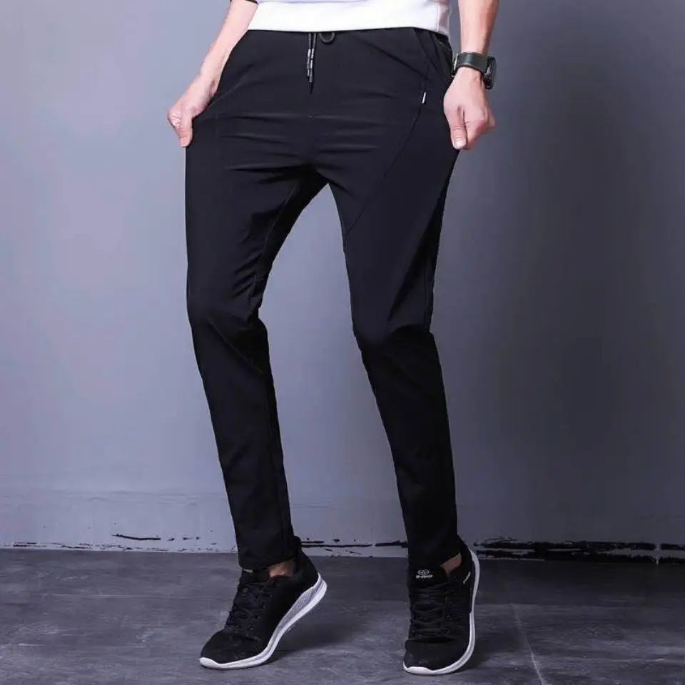 Pantalones finos de verano para hombre, pantalón Sexy con doble punta y cremallera, entrepierna abierta, para exteriores