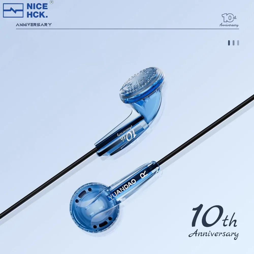 NICEHCK 10th Anniversary Edition 3.5mm HIFI Earbuds 15.4mm Dynamic Driver Unit DJ Bass Earphone Wired HD Microphone Headset