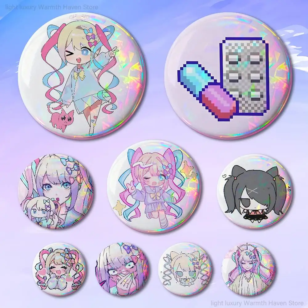 N-Needy Streamer O-Overload 32mm 58mm 75mm 44mm 25mm Anime Badges Brooches DIY Pins Decorations Birthday Gifts