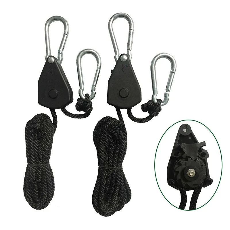 4pcs/2pcs/1pc Pulley Ratchets Kayak And Canoe Boat Bow Stern Rope Lock Tie Down Strap 1/8 Inch Heavy Duty Adjustable Rope Hanger