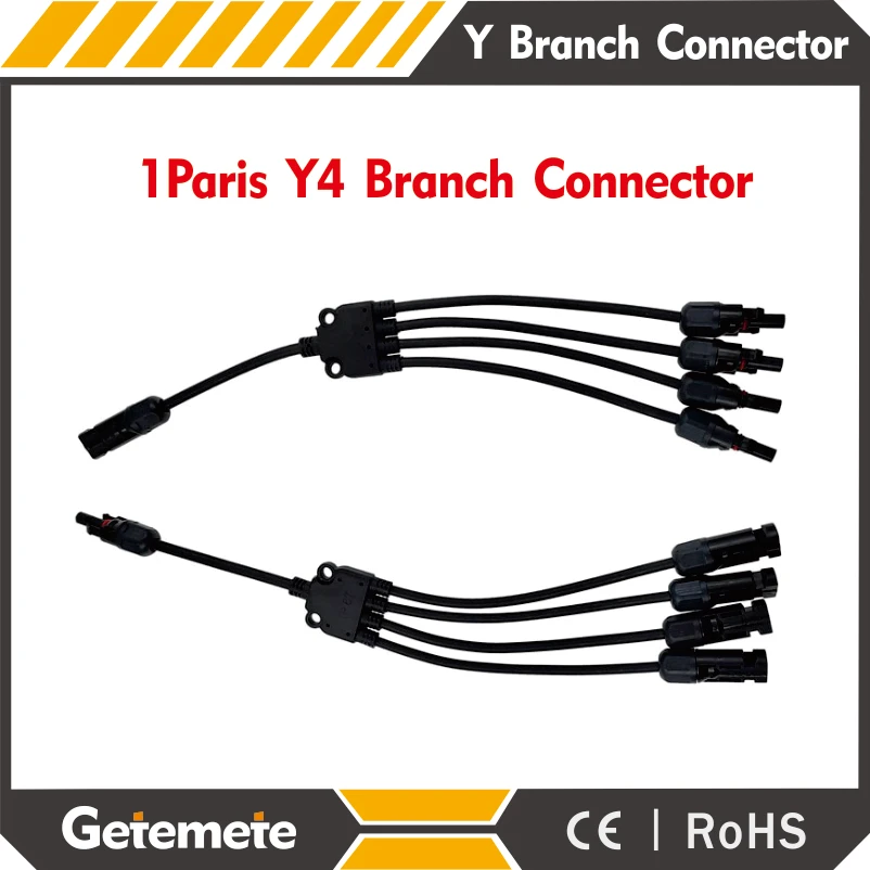 

GTMT Branch Y4 Adapter Connectors M/M/F and F/F/M For Solar Panels Cable PV System Waterproof Socket Plug Connector IP67