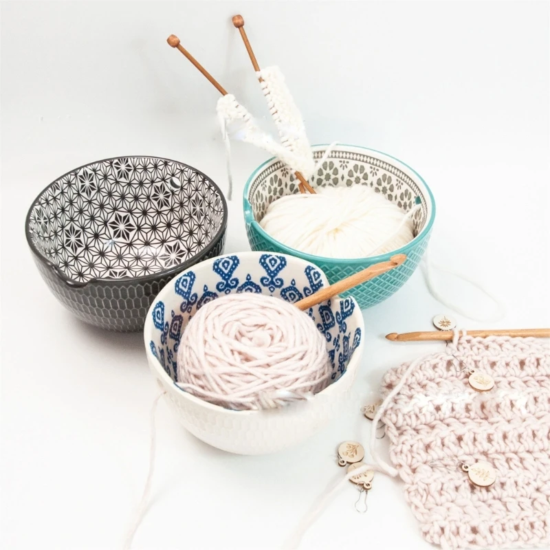 

Ceramic Yarn Bowl Crochet Bowl Knitting Bowl Ceramic Yarn Holder Ceramic Yarn Holder Knitting Accessories for Knitters