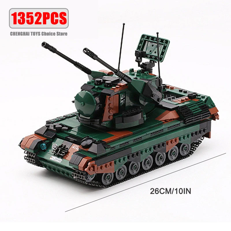 Military ww2 Cannon Assault Armored Vehicle Battle Tank Car Truck Army Weapon Building Blocks Sets Model Boys Toys for Kids Gift