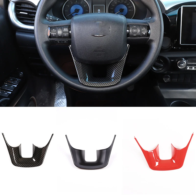 1 pz ABS in fibra di carbonio colore volante a forma di U copertura decorativa Trim per Fortuner Toyota Hilux Revo Conquest 2015-2021