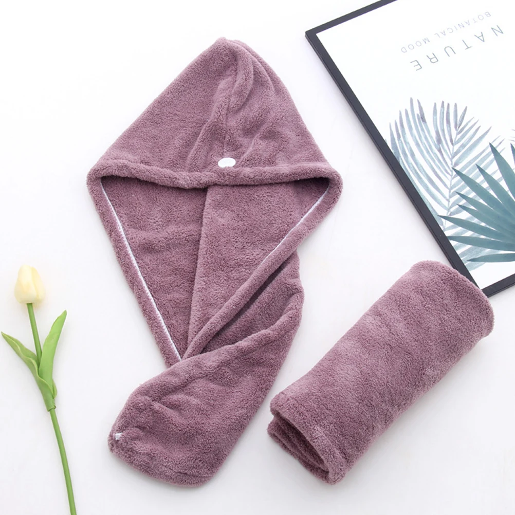 

3Pcs Coral Fleece Hair Drying Cap Thickened Soft Water Absorbent Shower Bathing Fast Drying Towel for Long Hair Bathroom