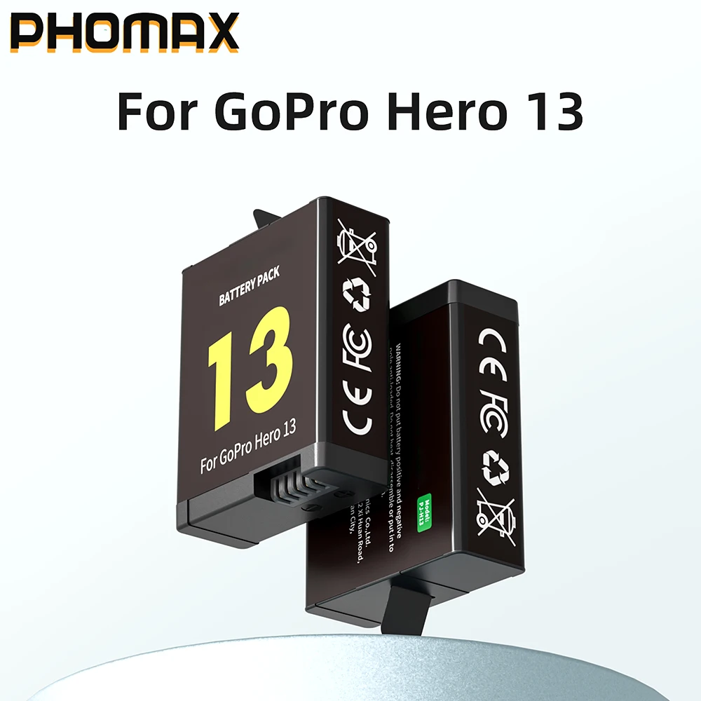 PHOMAX 2000mAh Battery For GoPro Hero 13 Battery 3-Slots Box Charger For GoPro Hero 13 Black Camera