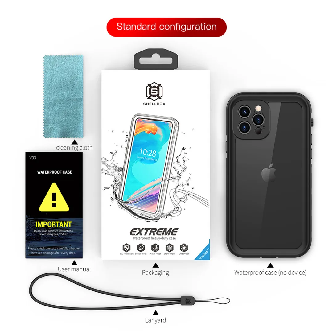 360 Full Cover Double Side Clear PC Case For iPhone 14 13 12 11 Pro Max XS XR X S 7 8 Plus SE 2020 IP68 WaterProof Back Cover