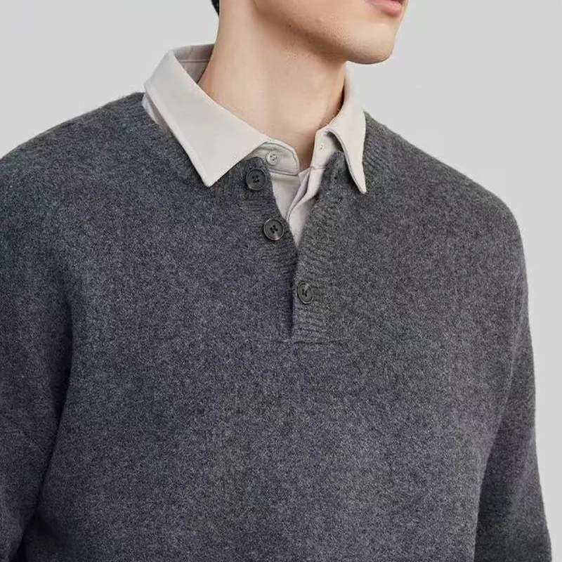 Men's Autumn Winter Fashion Vintage Casual Loose Pullover Knitted Sweater Man Jumper Knitwear Tops