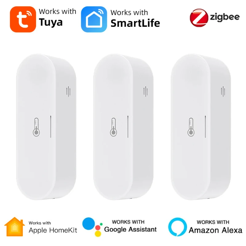 Tuya Smart Zigbee3.0 Датчик температуры и влажности HomeKit Комнатный термометр для домашней работы с Alexa Google Home Assistant