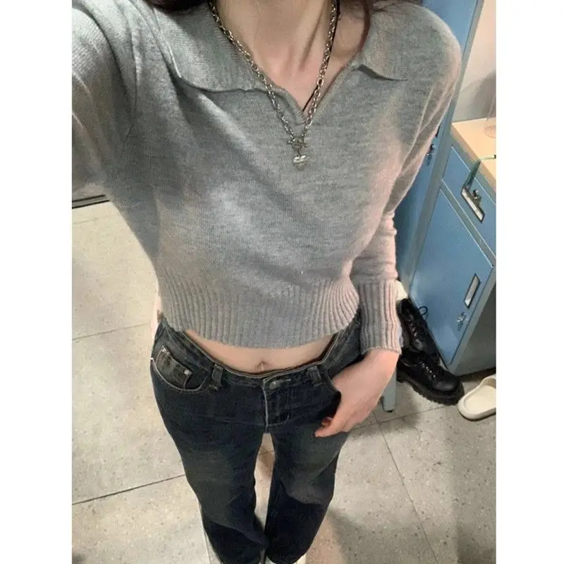 

Women's Knitted Sweater Base Layer ort Waist-Cinching Inner Wear Autumn Winter Ne Nine-Quarter Sve Non-Hat Ci Walk